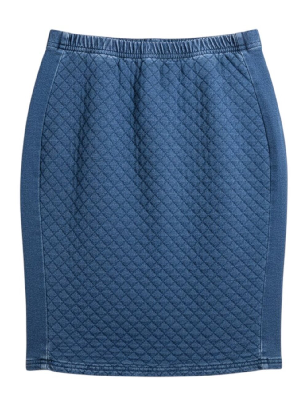 Context Blue Quilted Pencil Skirt Size Medium Stretch/Lined Lord & Taylor